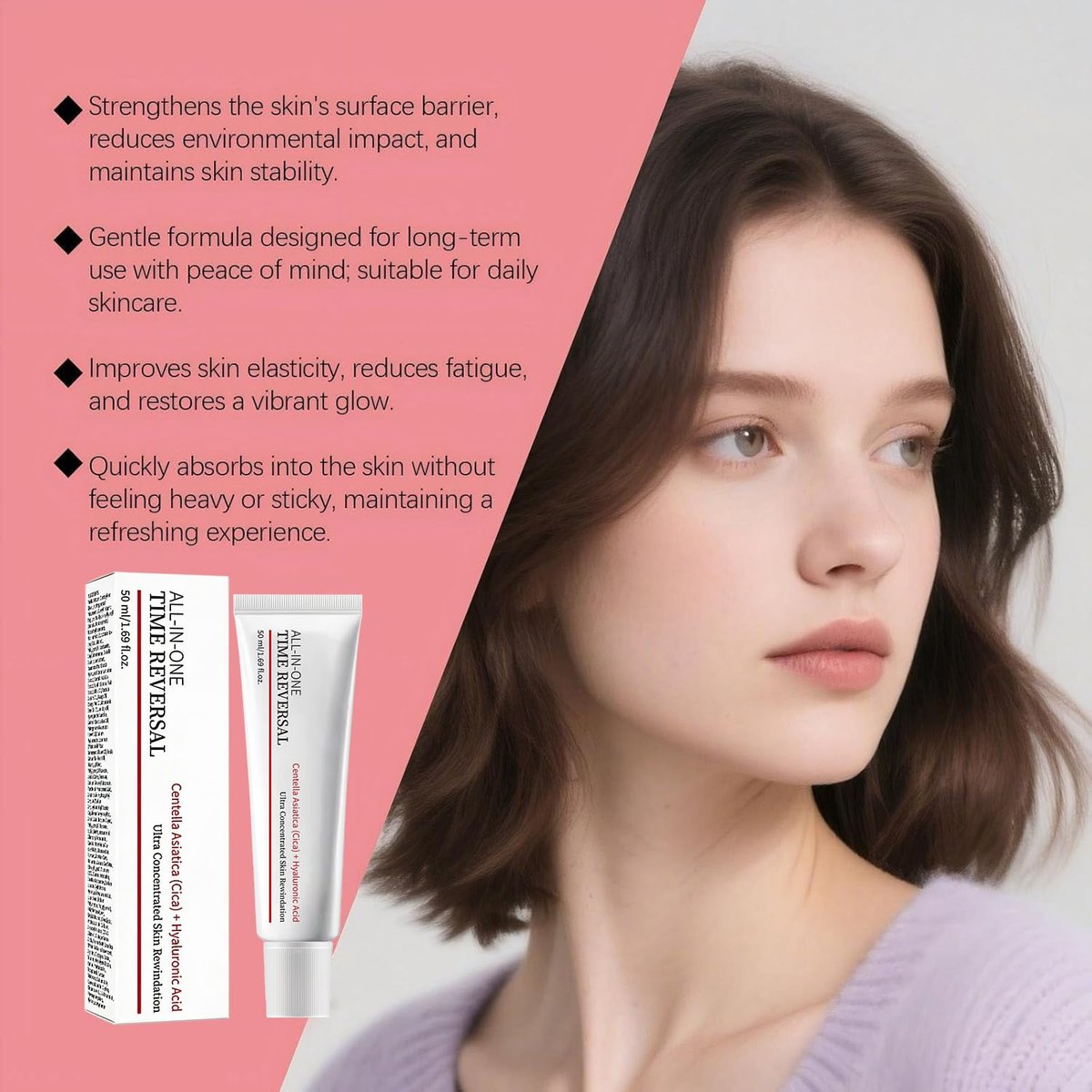 Birunwer 2-Pack All-In-One Time Reverse Cream with Centella Asiatica, Collagen & Hyaluronic Acid – Deeply Moisturizing Anti-Aging Face Cream Avelisse