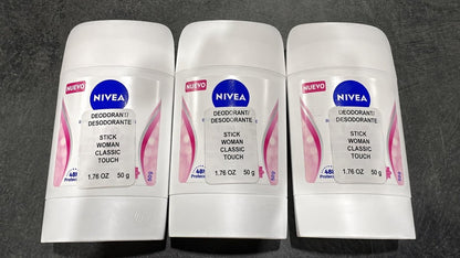 NIVEA Women Deodorant Stick Classic Touch 1.76 oz (50 g) – 48H Odor Protection – Pack of 3 Avelisse
