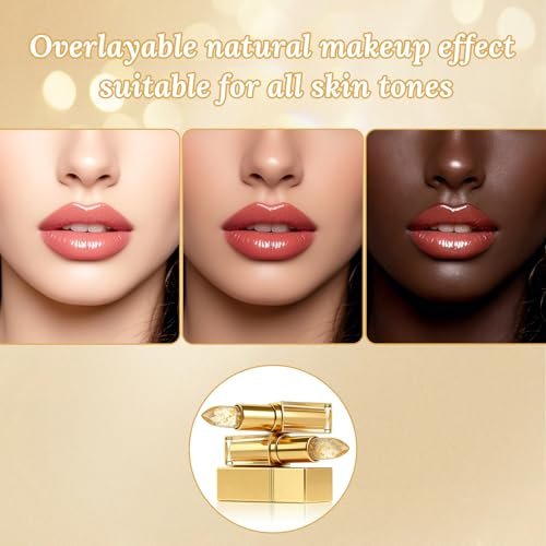 Shrandi AreliaLipstick - Transferproof Color Changing Lipstick for Women, pH Adjusting Clear Lip Gloss, Long-Lasting Hydration Without Stripping (Gold, 2-Pack) Avelisse