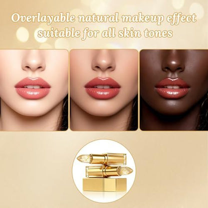 Shrandi AreliaLipstick - Transferproof Color Changing Lipstick for Women, pH Adjusting Clear Lip Gloss, Long-Lasting Hydration Without Stripping (Gold, 2-Pack) Avelisse