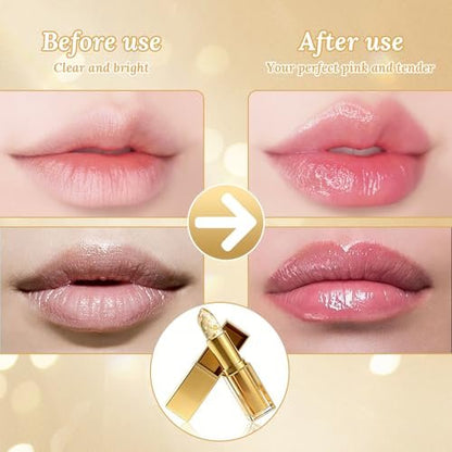 Shrandi AreliaLipstick - Transferproof Color Changing Lipstick for Women, pH Adjusting Clear Lip Gloss, Long-Lasting Hydration Without Stripping (Gold, 2-Pack) Avelisse