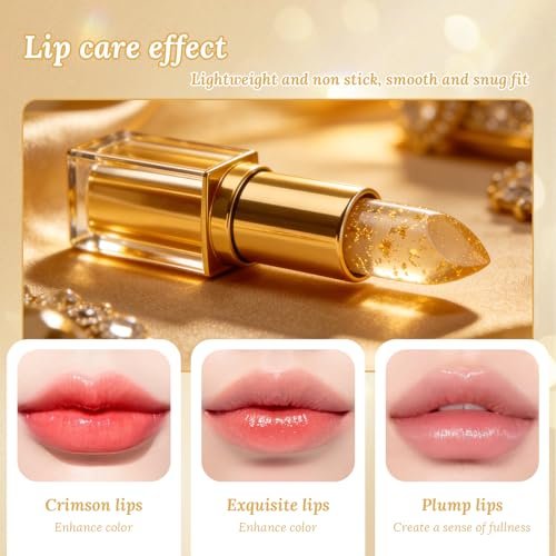 Shrandi AreliaLipstick - Transferproof Color Changing Lipstick for Women, pH Adjusting Clear Lip Gloss, Long-Lasting Hydration Without Stripping (Gold, 2-Pack) Avelisse