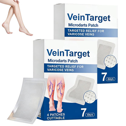 2Box Vein Target Microdarts Patch - Varicose Veins Treatment for Legs, Improves Blood Circulation, Natural Ingredients, 2 Patches Avelisse