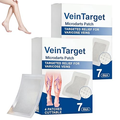 2Box Vein Target Microdarts Patch - Varicose Veins Treatment for Legs, Improves Blood Circulation, Natural Ingredients, 2 Patches Avelisse