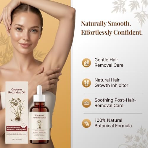 Metyou Cyperus Rotundus Oil – Natural Hair Removal Oil for Face & Body – Hair Inhibitor for Unwanted Hair Reduction, Daily Use & Post-Hair-Removal Care (55 mL) Avelisse