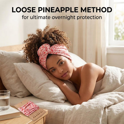 Aisikoo 2 Pack Curly Pineapple Head Wrap for Curly Hair - Pineapple Headband Hair Wrap for Sleeping - Pineapple Bonnet Scarf (Pink Leopard Print And Pink Floral) Avelisse