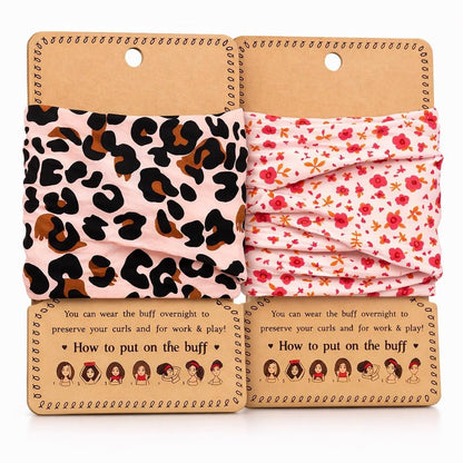 Aisikoo 2 Pack Curly Pineapple Head Wrap for Curly Hair - Pineapple Headband Hair Wrap for Sleeping - Pineapple Bonnet Scarf (Pink Leopard Print And Pink Floral) Avelisse