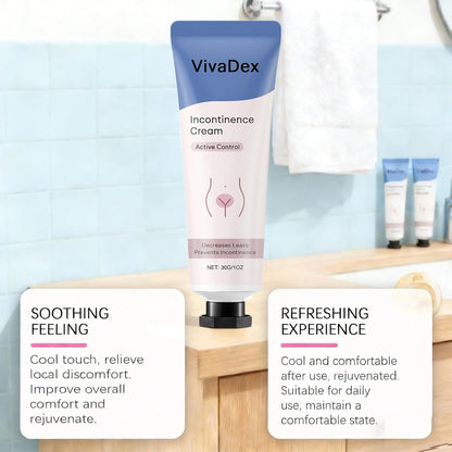 VivaDex Incontinence Cream for Women – Natural Soothing Formula, Deep Hydration, Non-Greasy, Fast-Absorbing Daily Comfort, 1 Fl Oz Avelisse