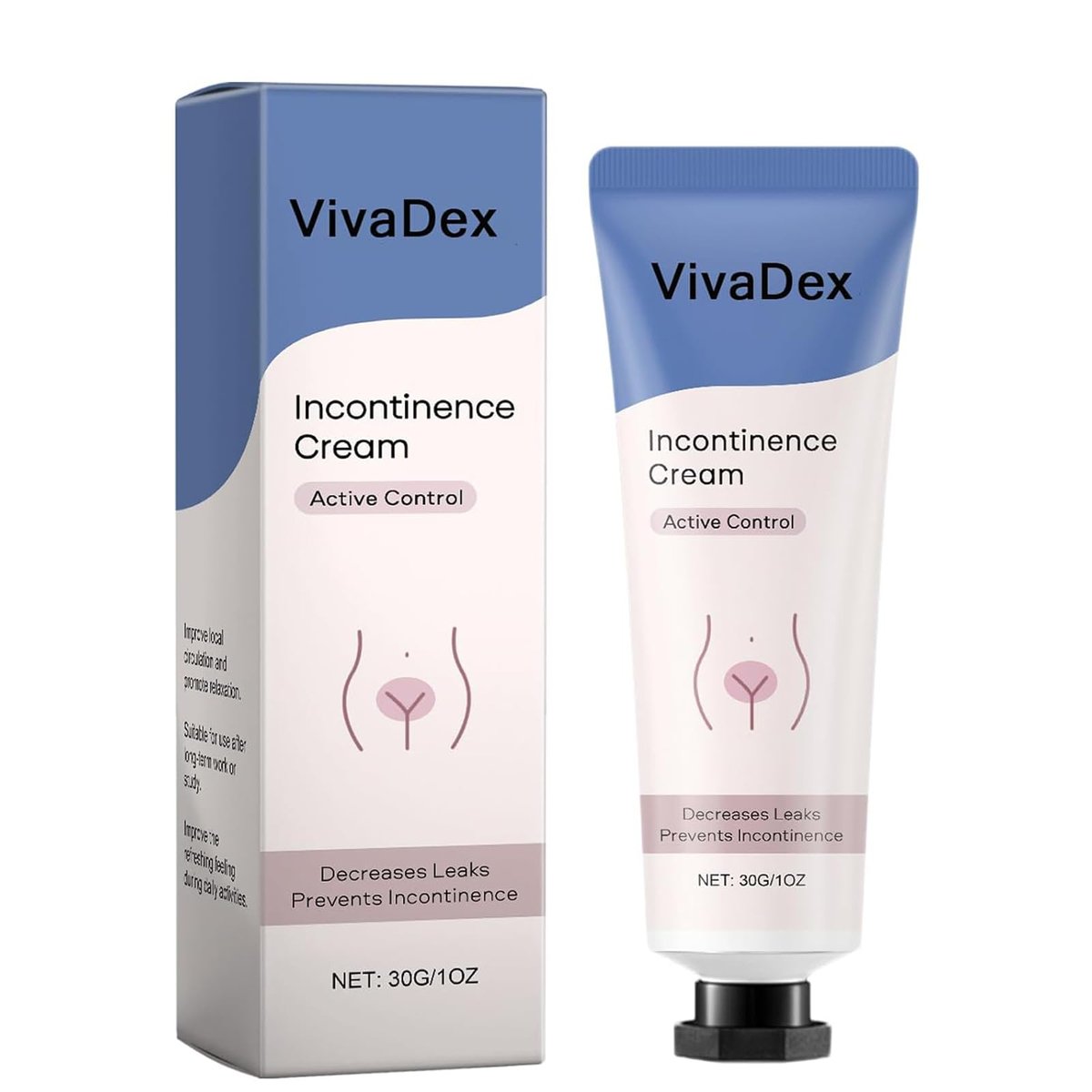 VivaDex Incontinence Cream for Women – Natural Soothing Formula, Deep Hydration, Non-Greasy, Fast-Absorbing Daily Comfort, 1 Fl Oz Avelisse
