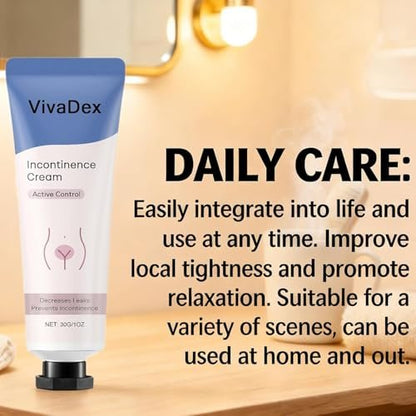 VivaDex Incontinence Cream for Women – Natural Soothing Formula, Deep Hydration, Non-Greasy, Fast-Absorbing Daily Comfort, 1 Fl Oz Avelisse