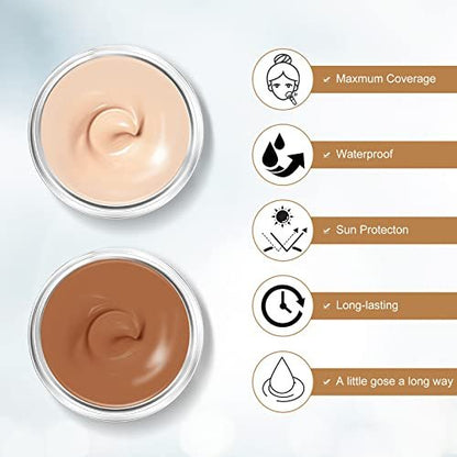 EXVITAMIN Tattoo Cover Up Makeup Waterproof, 2-Color Professional Skin Concealer Set – Long-Lasting Camouflage for Body Imperfections & Spots, Natural Invisible Finish Avelisse