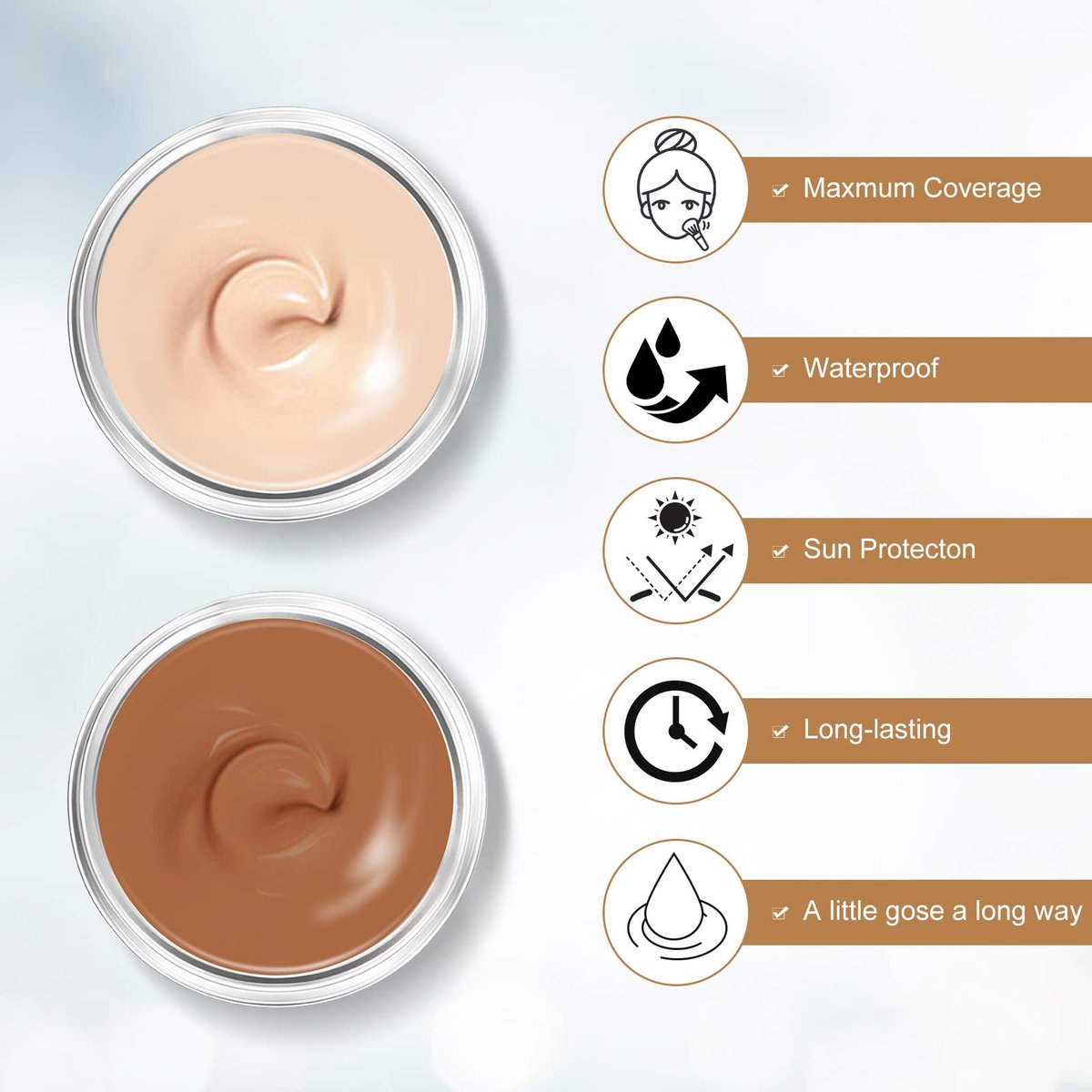 EXVITAMIN Tattoo Cover Up Makeup Waterproof, 2-Color Professional Skin Concealer Set – Long-Lasting Camouflage for Body Imperfections & Spots, Natural Invisible Finish Avelisse