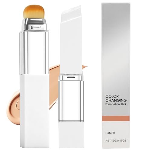 ROVLET Blanc Cover Cream Stick V - Color Changing Foundation Stick with Volufiline, Hydrating Concealer Base Makeup, Dual-Ended with Built-in Brush, Portable for Daily Use (Natural) Avelisse