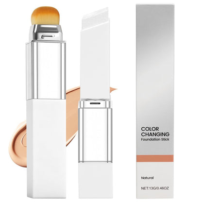 ROVLET Blanc Cover Cream Stick V - Color Changing Foundation Stick with Volufiline, Hydrating Concealer Base Makeup, Dual-Ended with Built-in Brush, Portable for Daily Use (Natural) Avelisse
