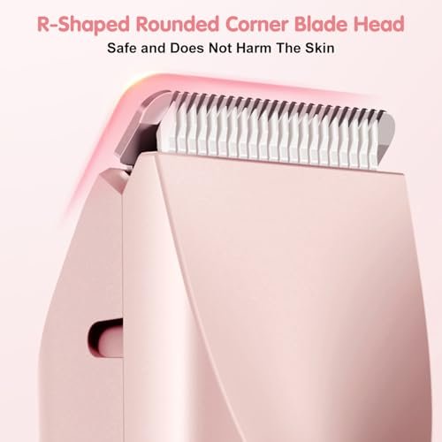 2-in-1 Dual Head Bikini Trimmer for Women – Cordless Waterproof Electric Shaver, Painless Hair Removal with Silky Glow Finish, Pink Avelisse