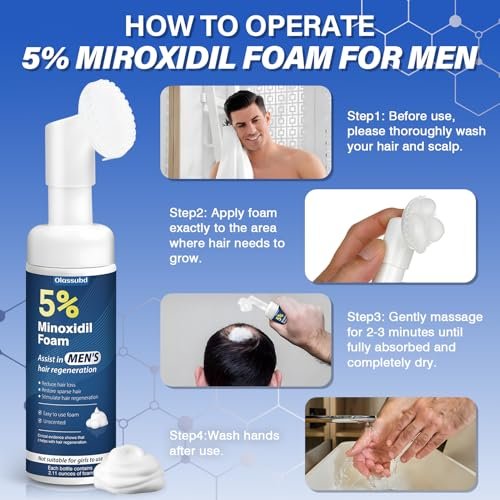 Olassubd Minoxidil 5% Foam for Men Hair Growth – 2.11 oz Avelisse