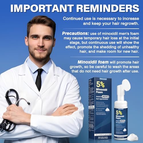 Olassubd Minoxidil 5% Foam for Men – Hair Growth Treatment for Thinning Hair & Receding Hairline, 6.35 oz Avelisse