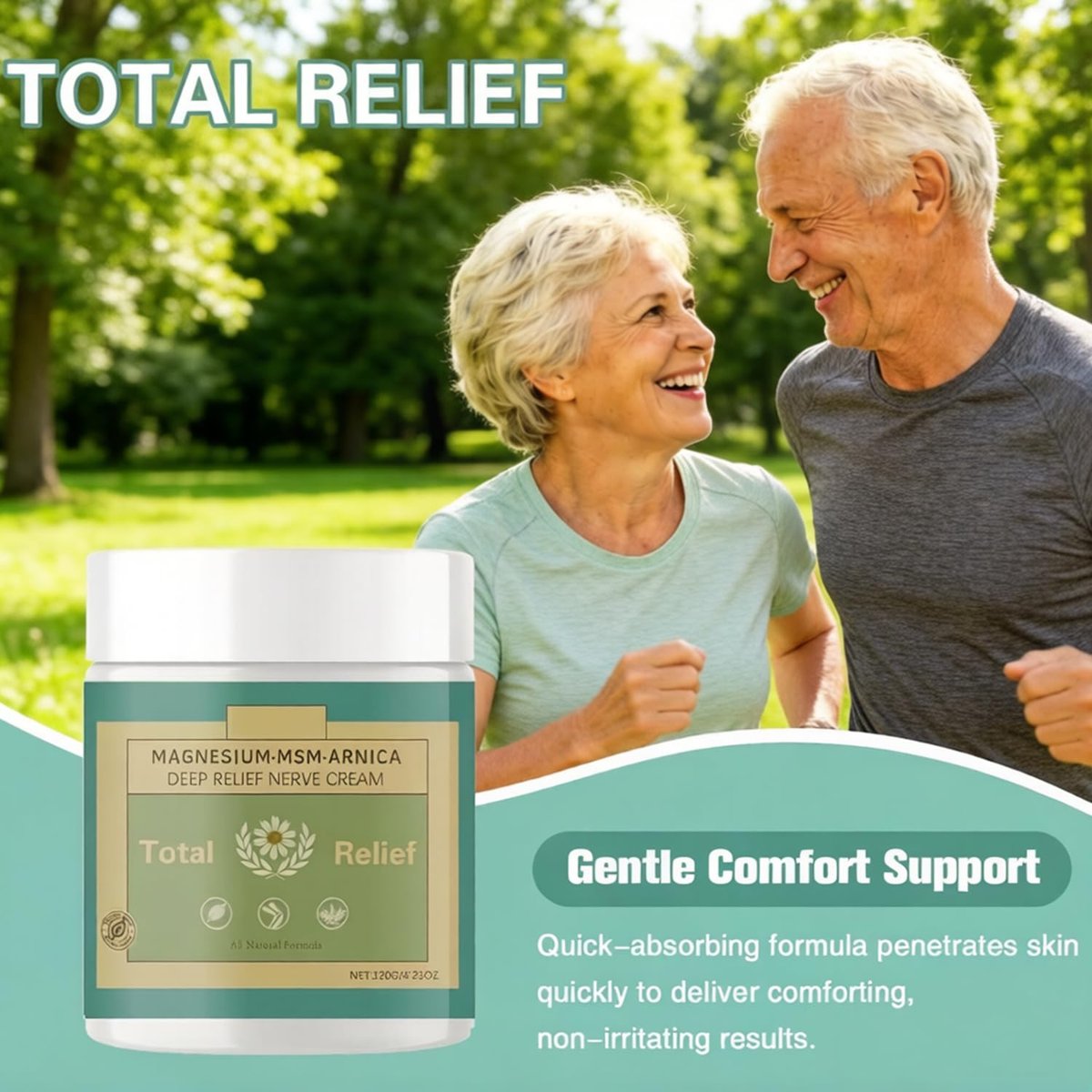 YASERDE Total Relief Magnesium Soothing Cream with Arnica, MSN, Menthol – Fast Absorbing Natural Joint Soothing Moisturizer for Hands, Feet, Knees, Back, Muscles – 4.23 oz Avelisse