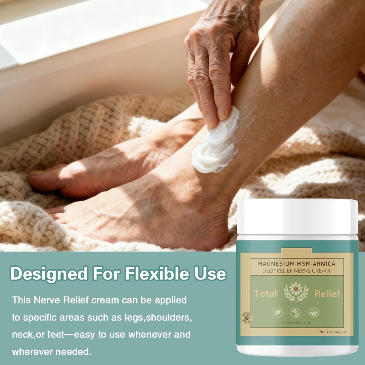 YASERDE Total Relief Magnesium Soothing Cream with Arnica, MSN, Menthol – Fast Absorbing Natural Joint Soothing Moisturizer for Hands, Feet, Knees, Back, Muscles – 4.23 oz Avelisse