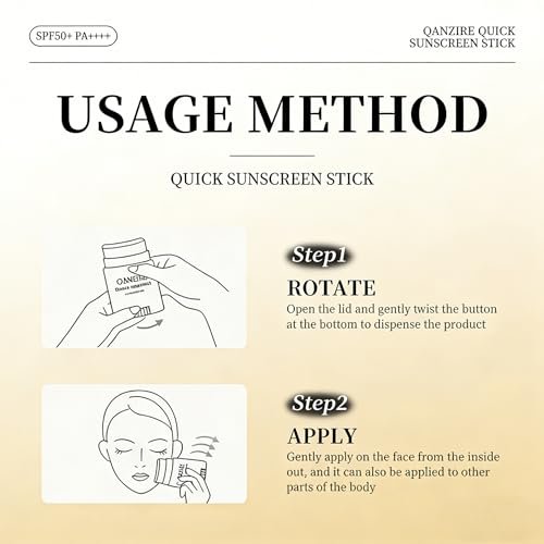 Sunscreen Stick SPF50 PA++++ Broad Spectrum Semi-Matte Korean Sunstick for Face and Body, No White Cast, Water Resistant 80 Min, Portable Travel Size - görsel 16