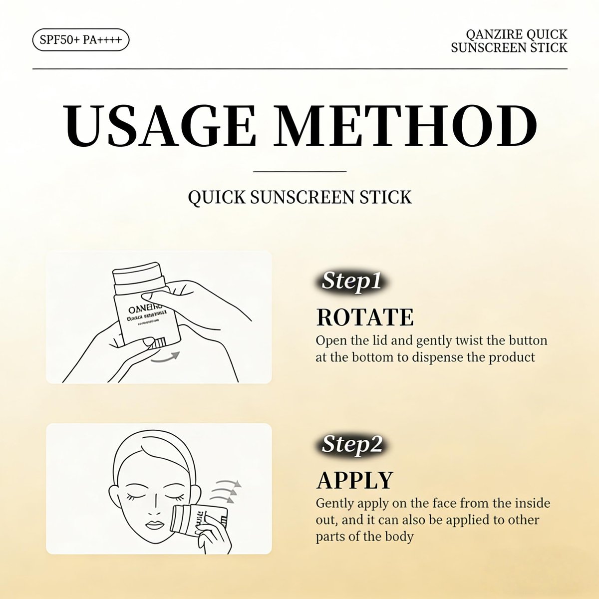 Sunscreen Stick SPF50 PA++++ Broad Spectrum Semi-Matte Korean Sunstick for Face and Body, No White Cast, Water Resistant 80 Min, Portable Travel Size - görsel 15