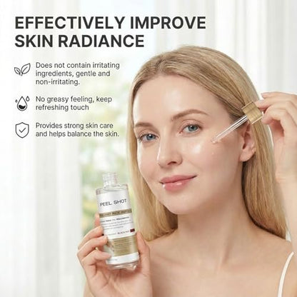 Peel Shot Glow Rice Ampoule Duo – Rice Exfoliating Serum for Dead Skin, Softens Cuticles & Brightens (2 x 2.7 Fl Oz, Off-White & Black) Avelisse