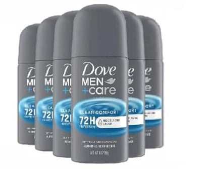 Dove Men+Care Antiperspirant Deodorant Dry Spray, Clean Comfort Scent, 72-Hour Sweat & Odor Protection, Travel Size 1 oz (Pack of 6) Avelisse