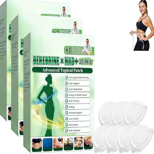 Spetime Berberine Patches Moringa 10-In-1 Advanced Nano Microdarts Patch - Firms Skin, Natural Ingredients, 3 Box Pack Avelisse