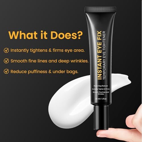 Foffreo Temporary Instant Under Eye Tightener - Reduces Bags, Dark Circles, Puffiness & Wrinkles - Advanced Firming Polysaccharide Formula 30 ml Avelisse