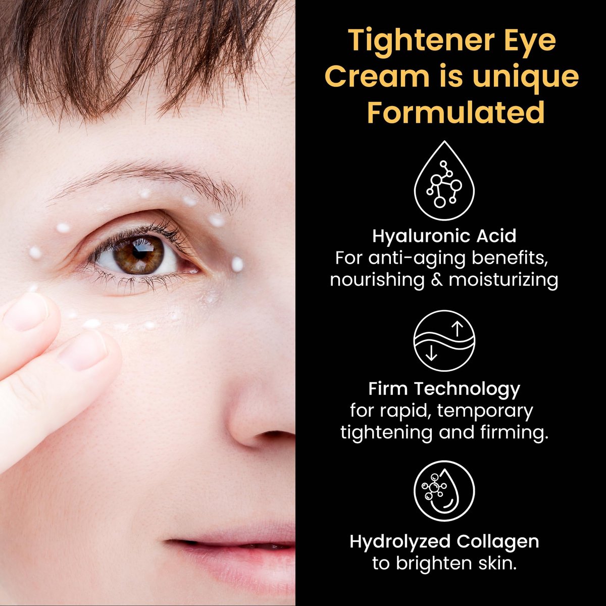 Foffreo Temporary Instant Under Eye Tightener - Reduces Bags, Dark Circles, Puffiness & Wrinkles - Advanced Firming Polysaccharide Formula 30 ml Avelisse