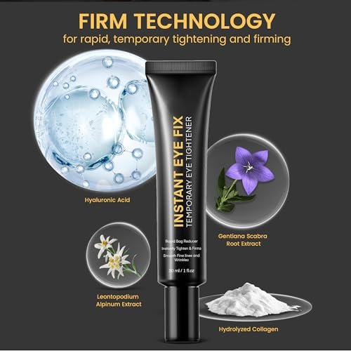 Foffreo Temporary Instant Under Eye Tightener - Reduces Bags, Dark Circles, Puffiness & Wrinkles - Advanced Firming Polysaccharide Formula 30 ml Avelisse