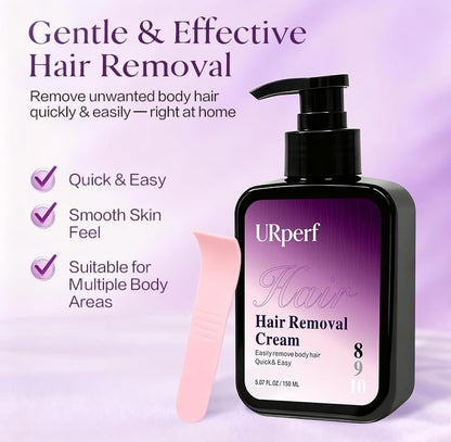 URperf Hair Removal Cream for Body, Legs, Arms, Underarms & Bikini Line, 5.07 Fl Oz / 150 mL Avelisse