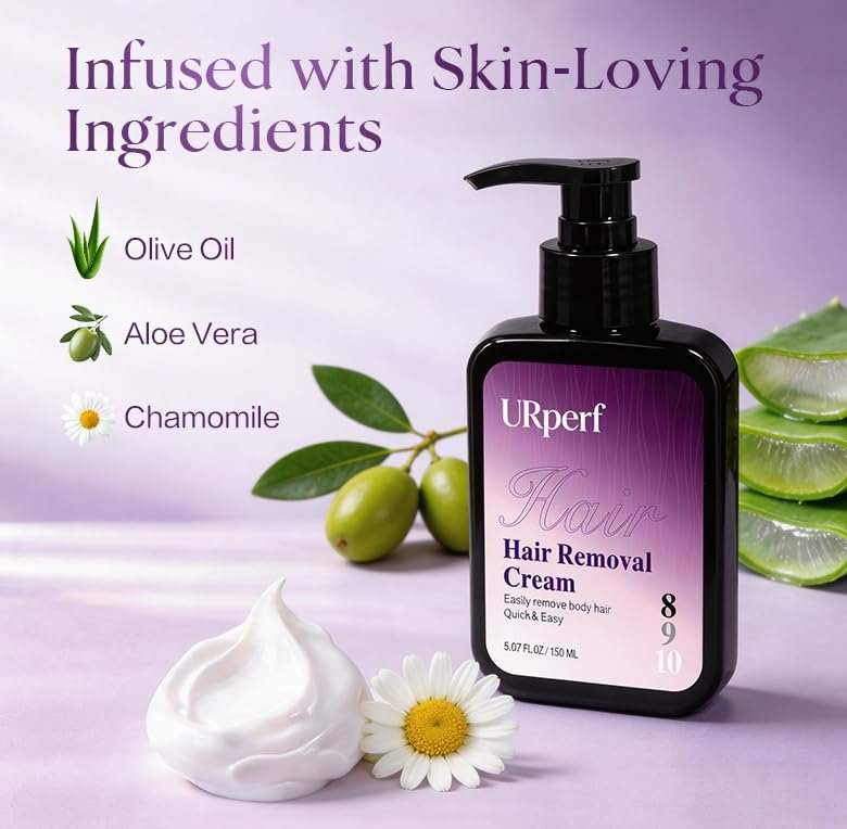 URperf Hair Removal Cream for Body, Legs, Arms, Underarms & Bikini Line, 5.07 Fl Oz / 150 mL Avelisse