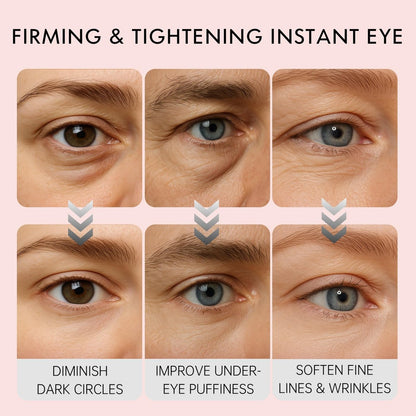 Glopink Instant Eye Tightening Cream with Brush - Firming & Lifting for Under Eye Bags, Rapid Fine Lines, Puffiness, Dark Circles, Anti Aging Refreshing Formula for All Skin Types, 0.67oz