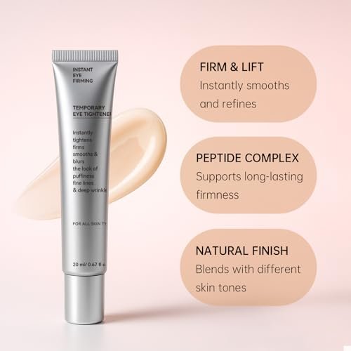 Glopink Instant Eye Tightening Cream with Brush - Firming & Lifting for Under Eye Bags, Rapid Fine Lines, Puffiness, Dark Circles, Anti Aging Refreshing Formula for All Skin Types, 0.67oz - görsel 6