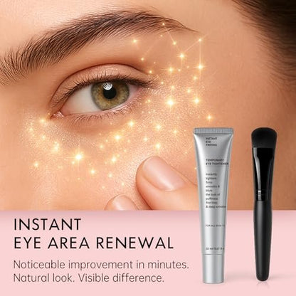 Glopink Instant Eye Tightening Cream with Brush - Firming & Lifting for Under Eye Bags, Rapid Fine Lines, Puffiness, Dark Circles, Anti Aging Refreshing Formula for All Skin Types, 0.67oz