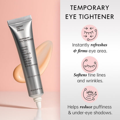 Glopink Instant Eye Tightening Cream with Brush - Firming & Lifting for Under Eye Bags, Rapid Fine Lines, Puffiness, Dark Circles, Anti Aging Refreshing Formula for All Skin Types, 0.67oz