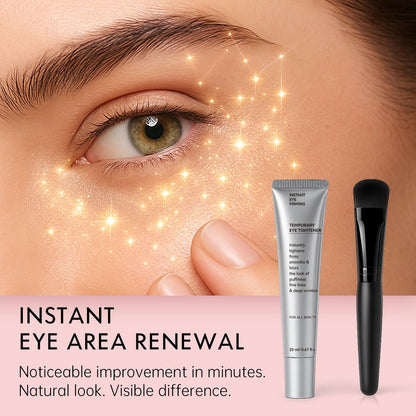 Glopink Instant Eye Tightening Cream with Brush - Firming & Lifting for Under Eye Bags, Rapid Fine Lines, Puffiness, Dark Circles, Anti Aging Refreshing Formula for All Skin Types, 0.67oz