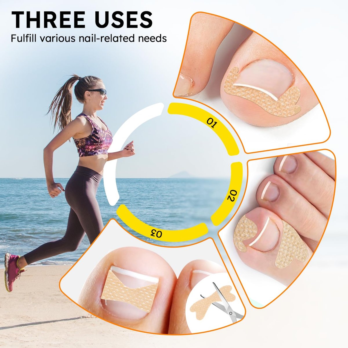 Ingrown Toenail Treatment Kit - Breathable Curved Toenail Corrector Strips with File and Lifter, 60 Pcs for Pain Relief - görsel 9