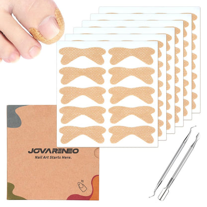 Ingrown Toenail Treatment Kit - Breathable Curved Toenail Corrector Strips with File and Lifter, 60 Pcs for Pain Relief