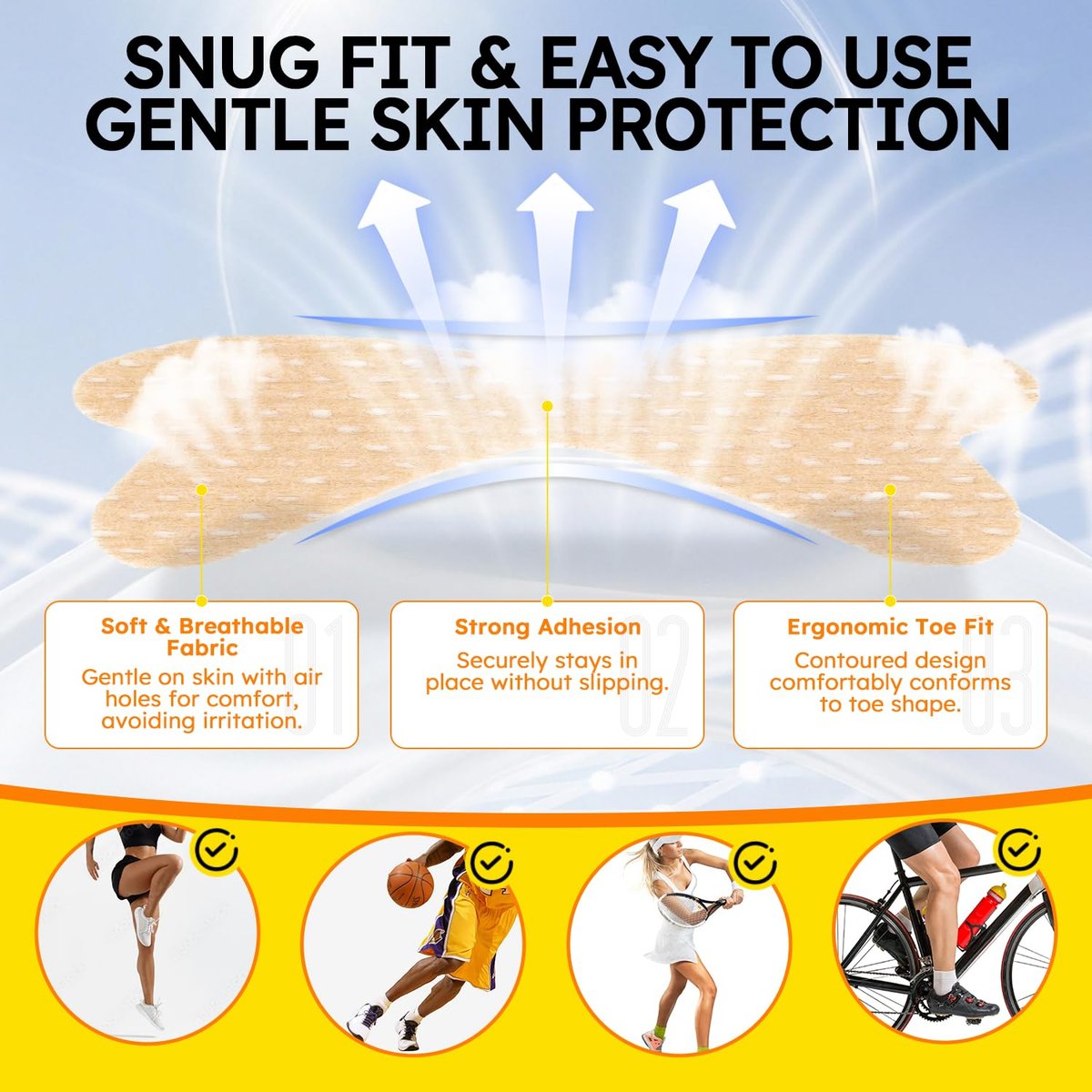 Ingrown Toenail Treatment Kit - Breathable Curved Toenail Corrector Strips with File and Lifter, 60 Pcs for Pain Relief - görsel 3