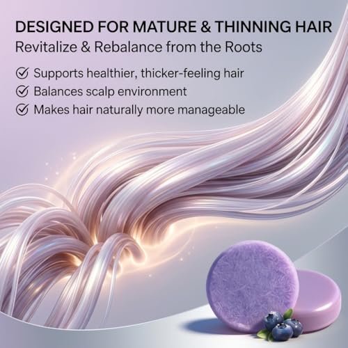 Blue Berry Fields Shampoo & Conditioner Bundle Bars – For Hair Thinning & Frizz Control (1 Set) Avelisse