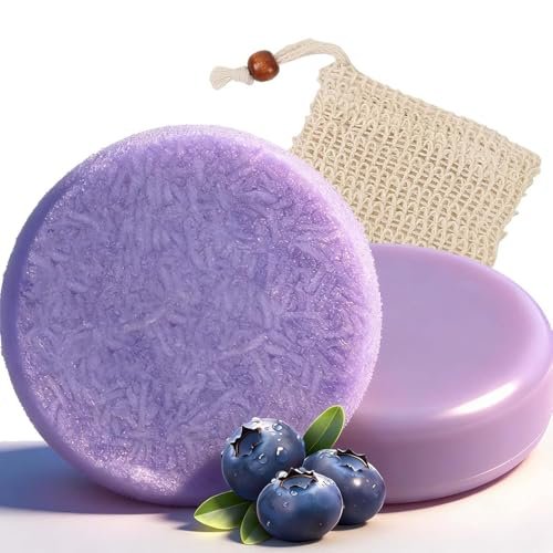 Blue Berry Fields Shampoo & Conditioner Bundle Bars – For Hair Thinning & Frizz Control (1 Set) Avelisse
