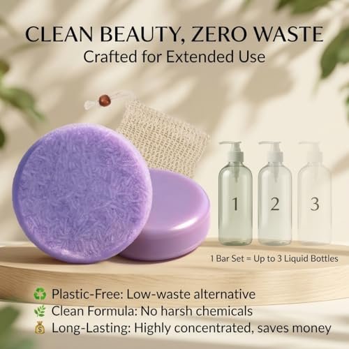 Blue Berry Fields Shampoo & Conditioner Bundle Bars – For Hair Thinning & Frizz Control (1 Set) Avelisse