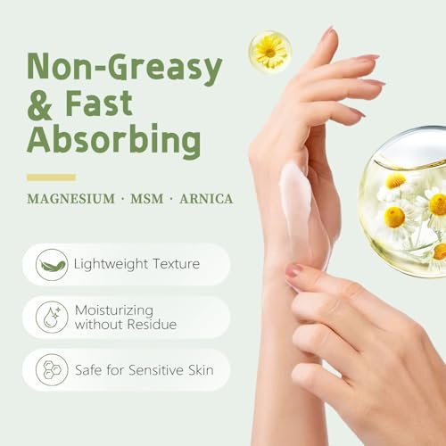 LELLURE Total Relief Sun Soothing Magnesium Cream - Fast-Absorbing MSM & Arnica Cream for Daily Comfort - 4 fl oz - görsel 5