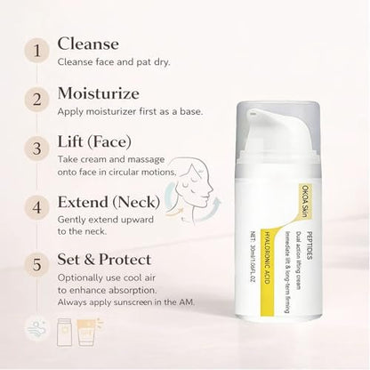 OKOA Skin Instant Lifting Cream – Dual Action with Peptides & Hyaluronic Acid for All Skin Types Avelisse