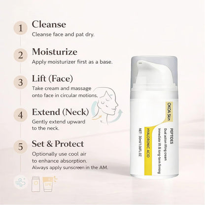 OKOA Skin Instant Lifting Cream – Dual Action with Peptides & Hyaluronic Acid for All Skin Types Avelisse