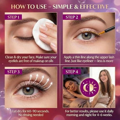 Doracome Eyelash Growth Serum with Peptides & Amino Acids - Lash and Brow Serum for Natural Lengthening & Strengthening, Resilience Support, Safe for Sensitive Skin, Lash Extension Aftercare - 3ml Avelisse