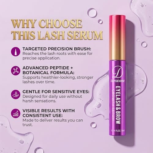 Doracome Eyelash Growth Serum with Peptides & Amino Acids - Lash and Brow Serum for Natural Lengthening & Strengthening, Resilience Support, Safe for Sensitive Skin, Lash Extension Aftercare - 3ml Avelisse