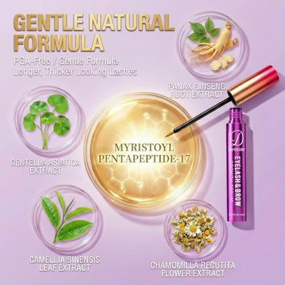 Doracome Eyelash Growth Serum with Peptides & Amino Acids - Lash and Brow Serum for Natural Lengthening & Strengthening, Resilience Support, Safe for Sensitive Skin, Lash Extension Aftercare - 3ml Avelisse